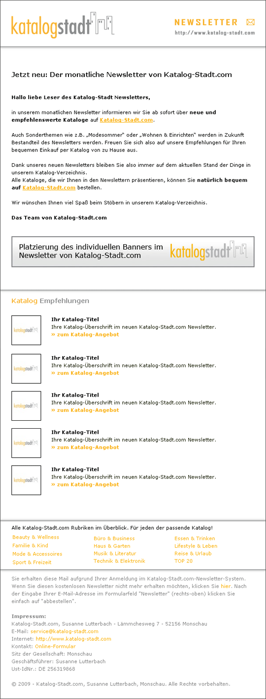 Sonderwerbeformen, Newsletter
